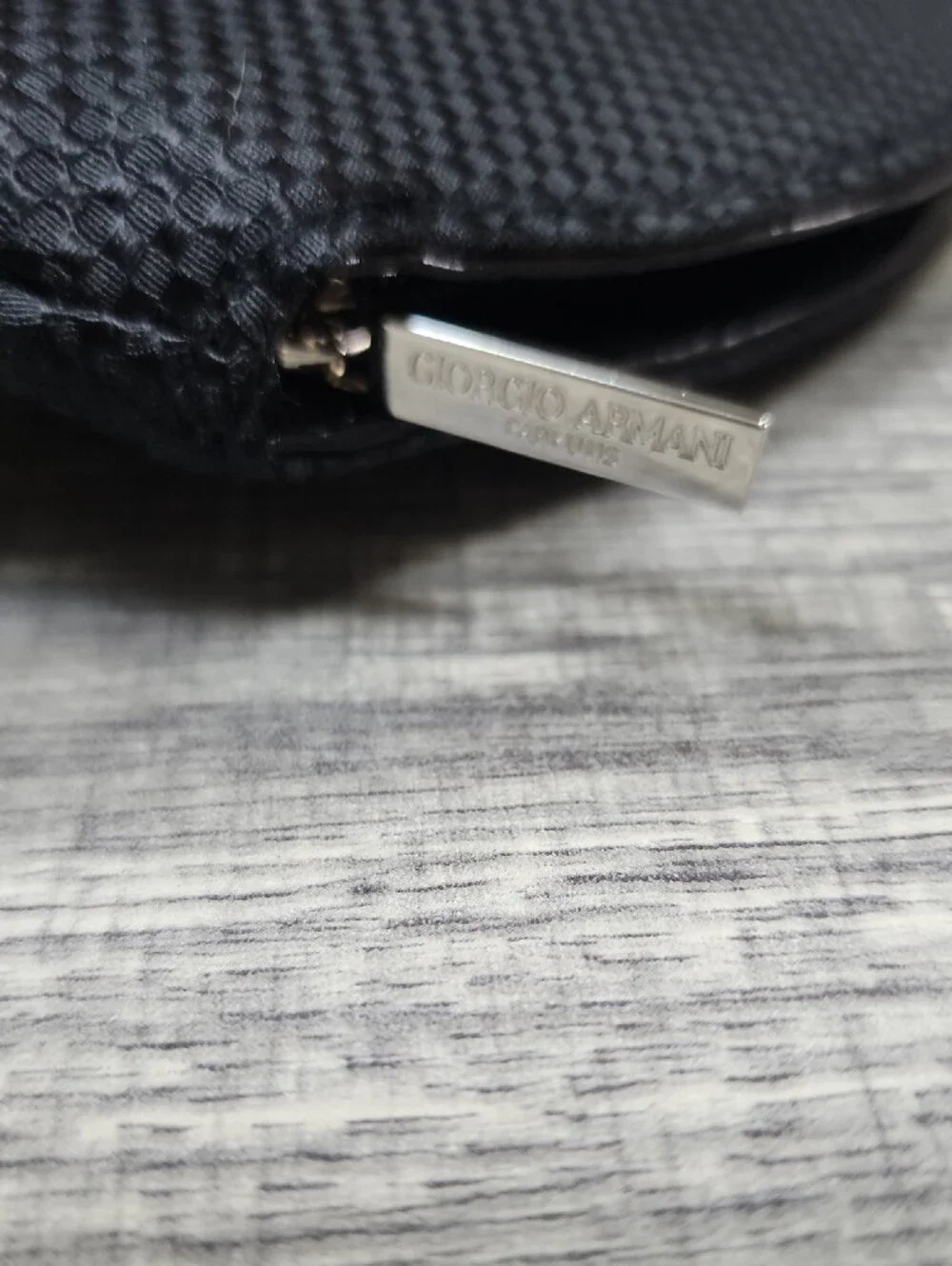 Georgio Armani Black Textured Cosmetic Pouch